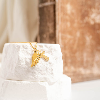 18K Gold PVD Stainless Steel Pointed Cross Charm / PDL0047