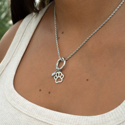 18K Gold PVD Stainless Steel Paw Print Charm / PDL0031