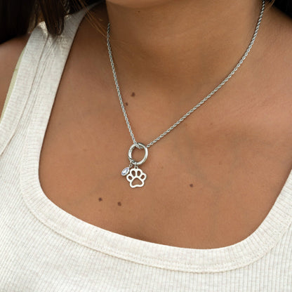 18K Gold PVD Stainless Steel Paw Print Charm / PDL0031