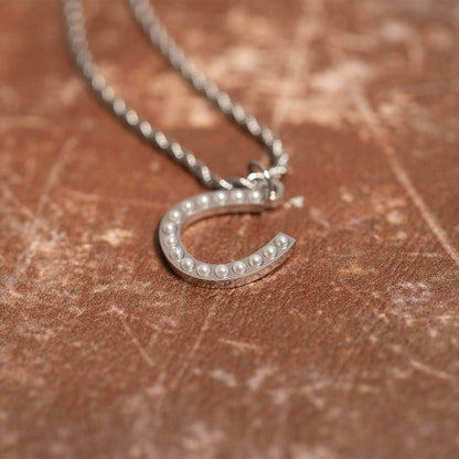 18K Gold PVD Stainless Steel Pearl Horseshoe Charm / PDL0251