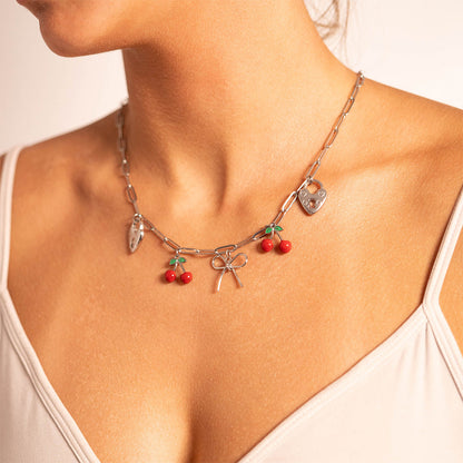 18K Gold PVD Stainless Steel Vintage Heart Lock Charm / PDL0274