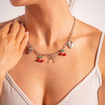 18K Gold PVD Stainless Steel Vintage Heart Lock Charm / PDL0274