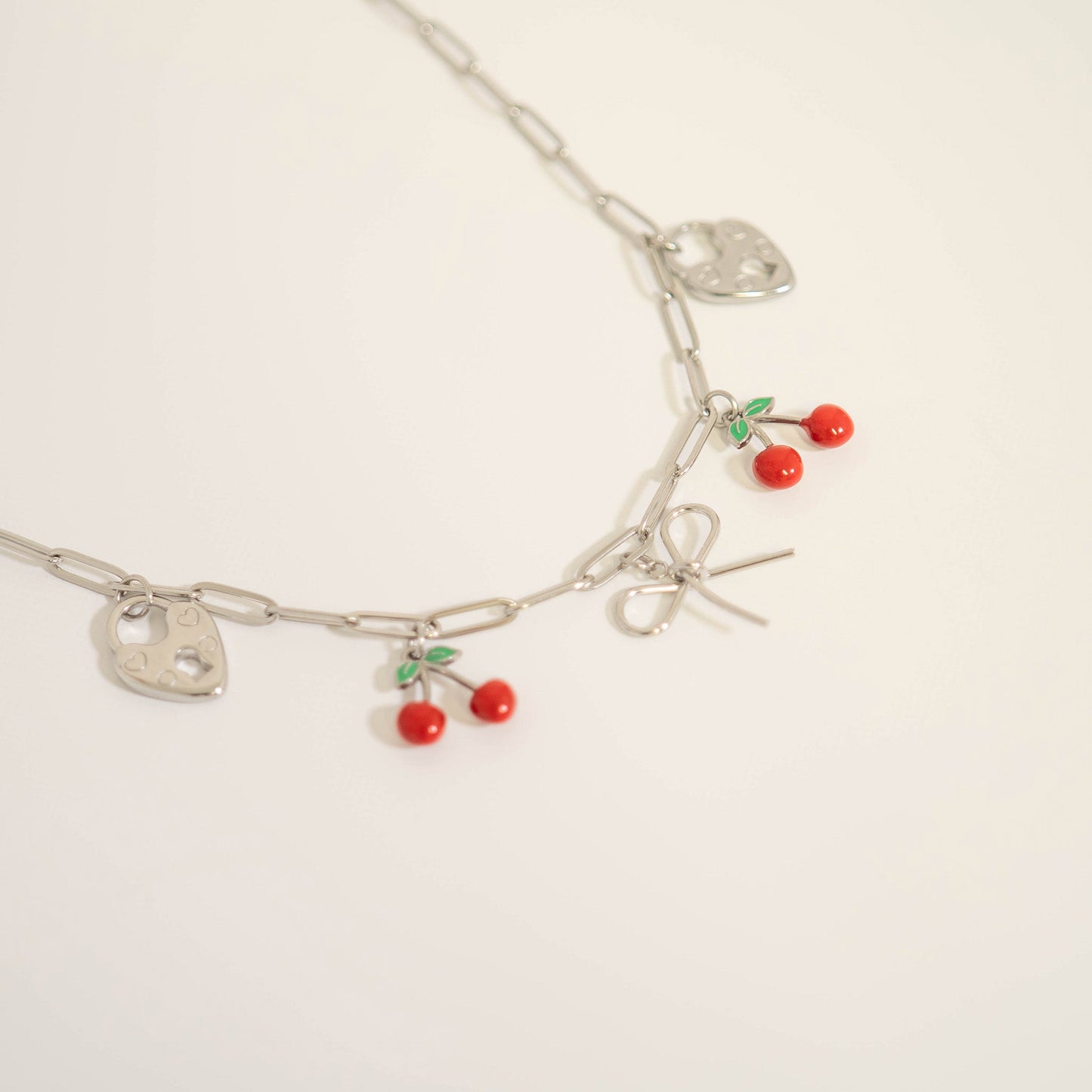 18K Gold PVD Stainless Steel Vintage Heart Lock Charm / PDL0274