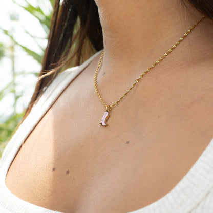 18K Gold PVD Stainless Steel Epoxy Pink Cowgirl Boot Charm / PDL0072