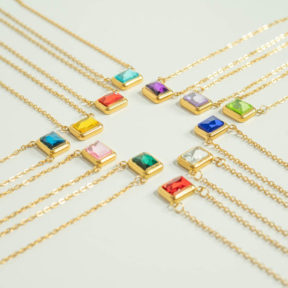 18K Gold PVD Stainless Steel Loop Connector Chain Necklace / CHN9964