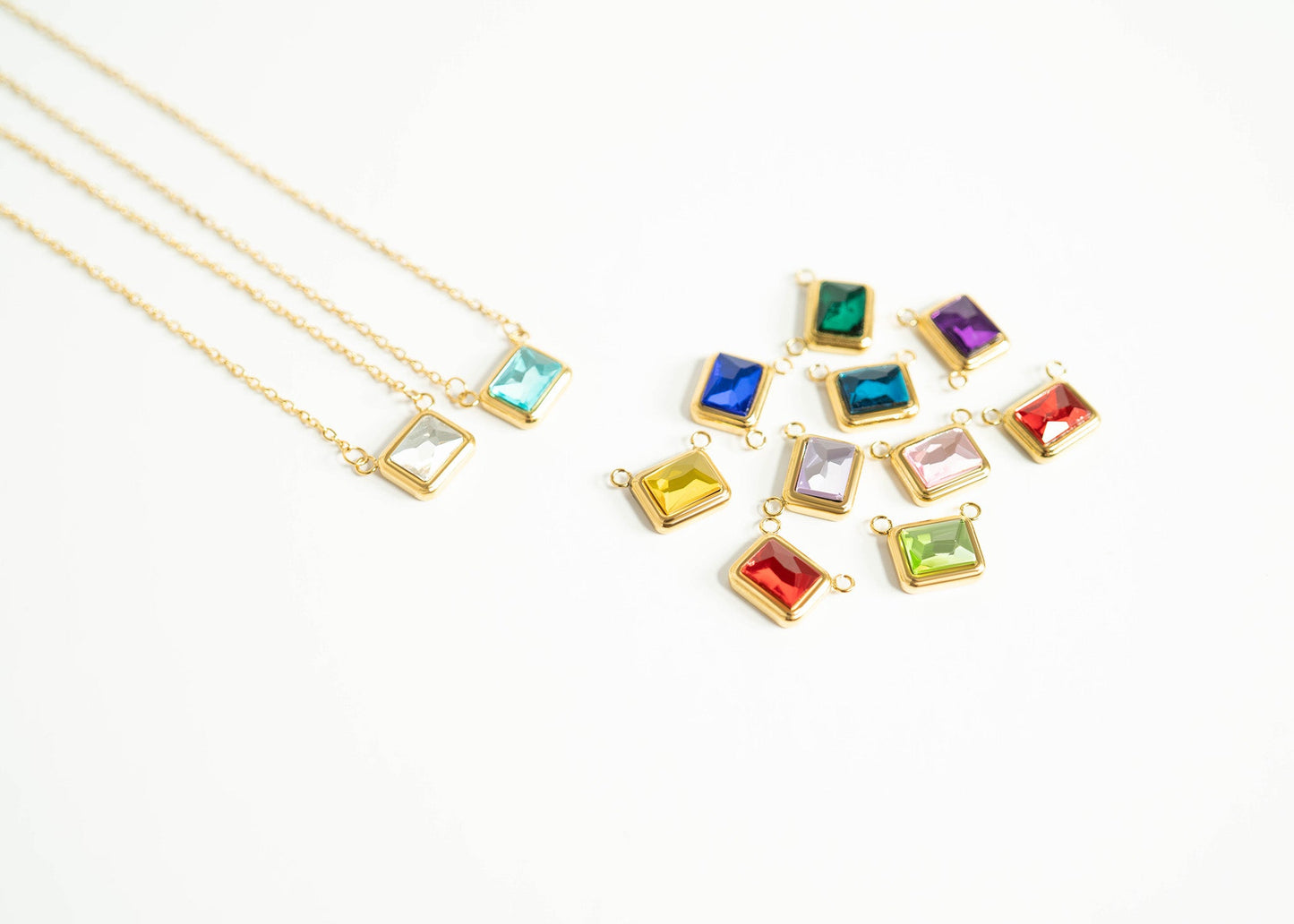 18K Gold PVD Stainless Steel Loop Connector Chain Necklace / CHN9964