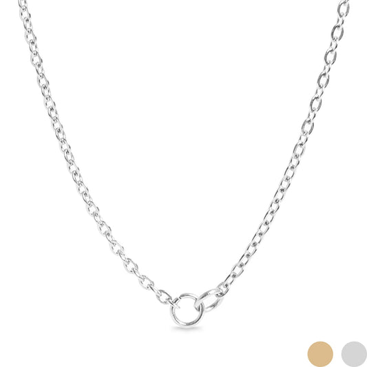 18K Gold PVD Stainless Steel Loop Connector Chain Necklace / CHN9964