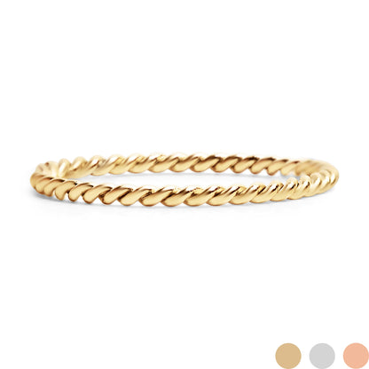 18K Gold PVD Stainless Steel Braided Spacer Ring / CSR0001