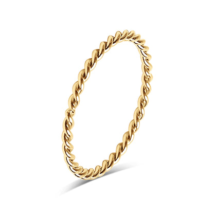 18K Gold PVD Stainless Steel Braided Spacer Ring / CSR0001