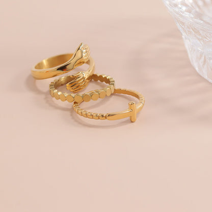 18K Gold PVD Stainless Steel Hug Ring / KSS0002