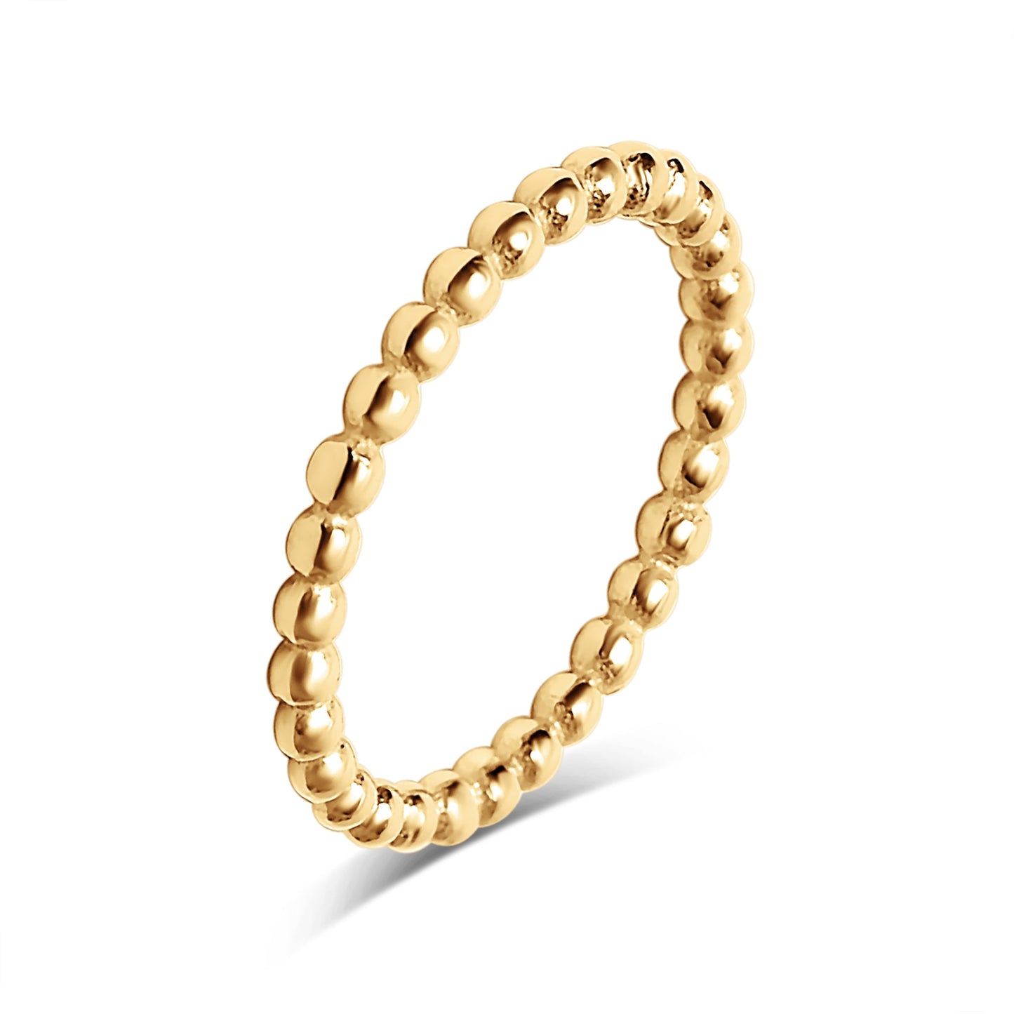 18K Gold PVD Stainless Steel Beaded Stacking Ring / CSR0004