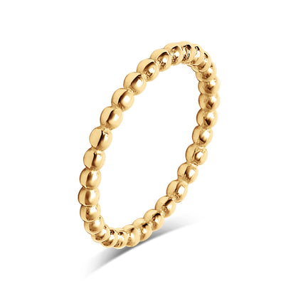 18K Gold PVD Stainless Steel Beaded Stacking Ring / CSR0004