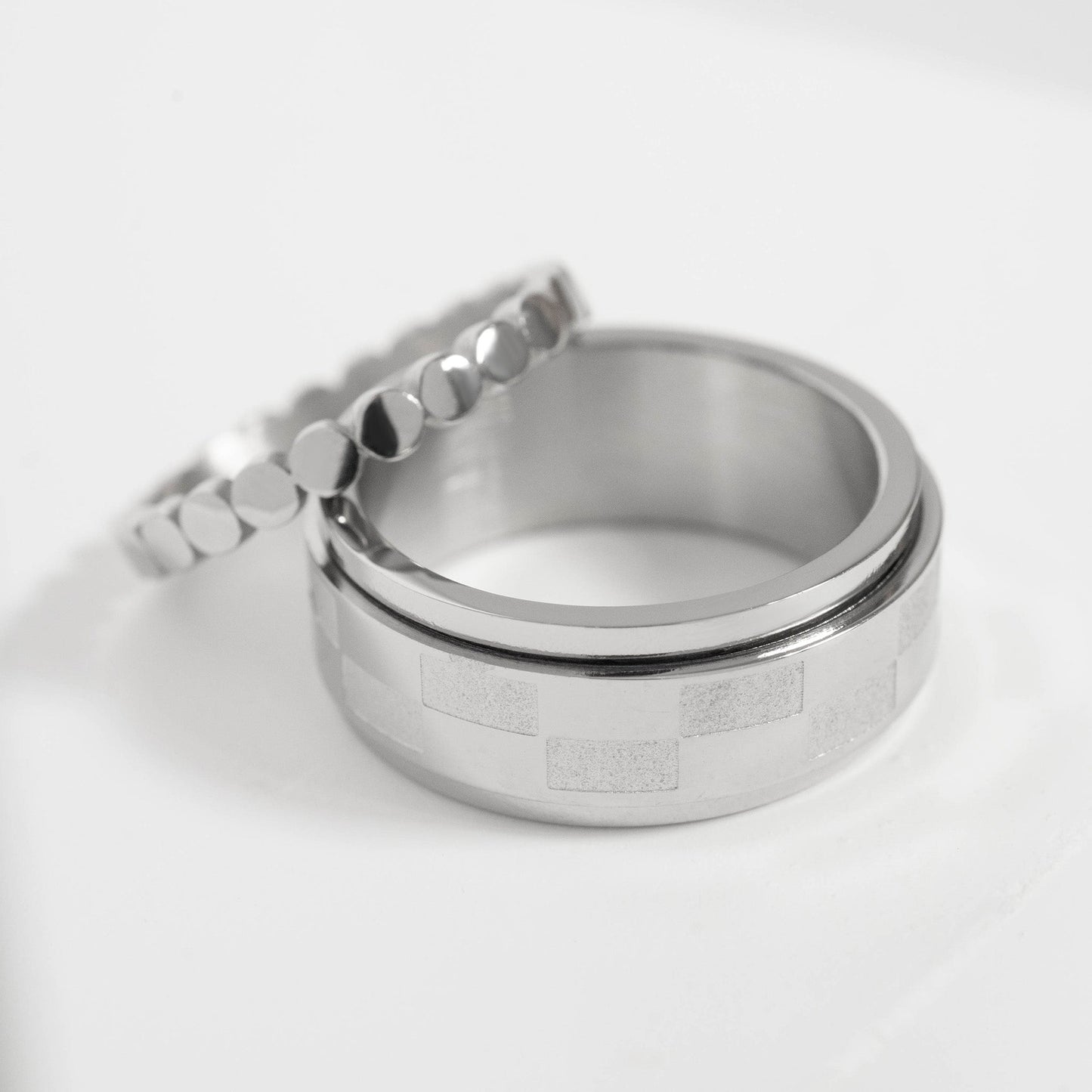 18K Gold PVD Stainless Steel Flat Circle Stacking Ring / CSR0009