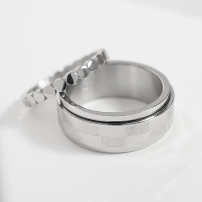 18K Gold PVD Stainless Steel Flat Circle Stacking Ring / CSR0009