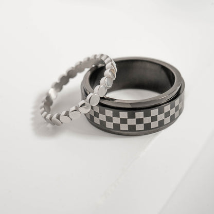 18K Gold PVD Stainless Steel Flat Circle Stacking Ring / CSR0009