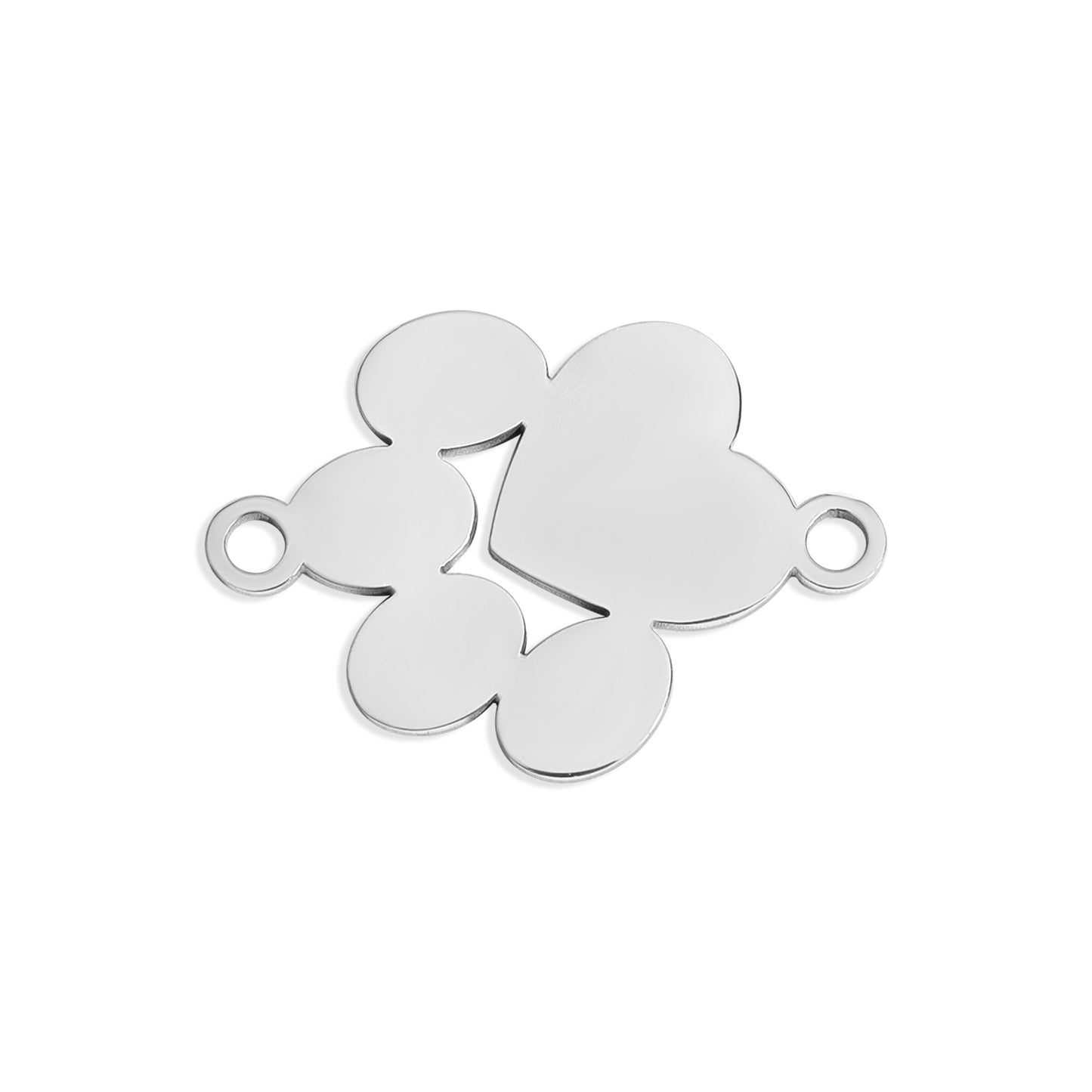 18K Gold PVD Stainless Steel Blank Engravable Paw Print Connector Charm / PDL0137