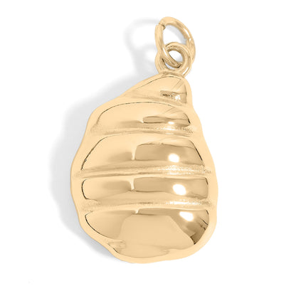 18K Gold PVD Stainless Steel Shell Charm with Pearl / PDL0191