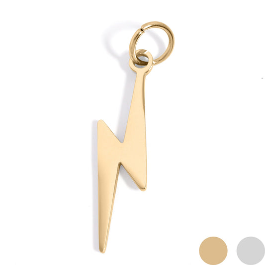 18K Gold PVD Stainless Steel Lightning Bolt Charm / PDL0195