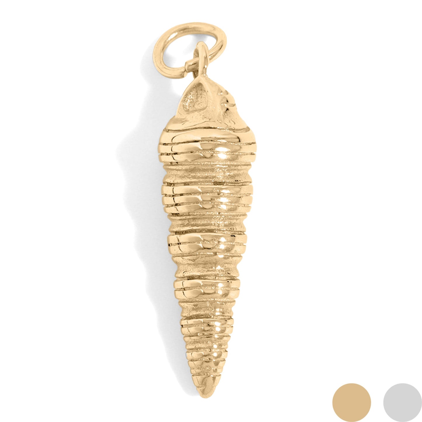 18K Gold PVD Stainless Steel Horn Shell Charm / PDL0184