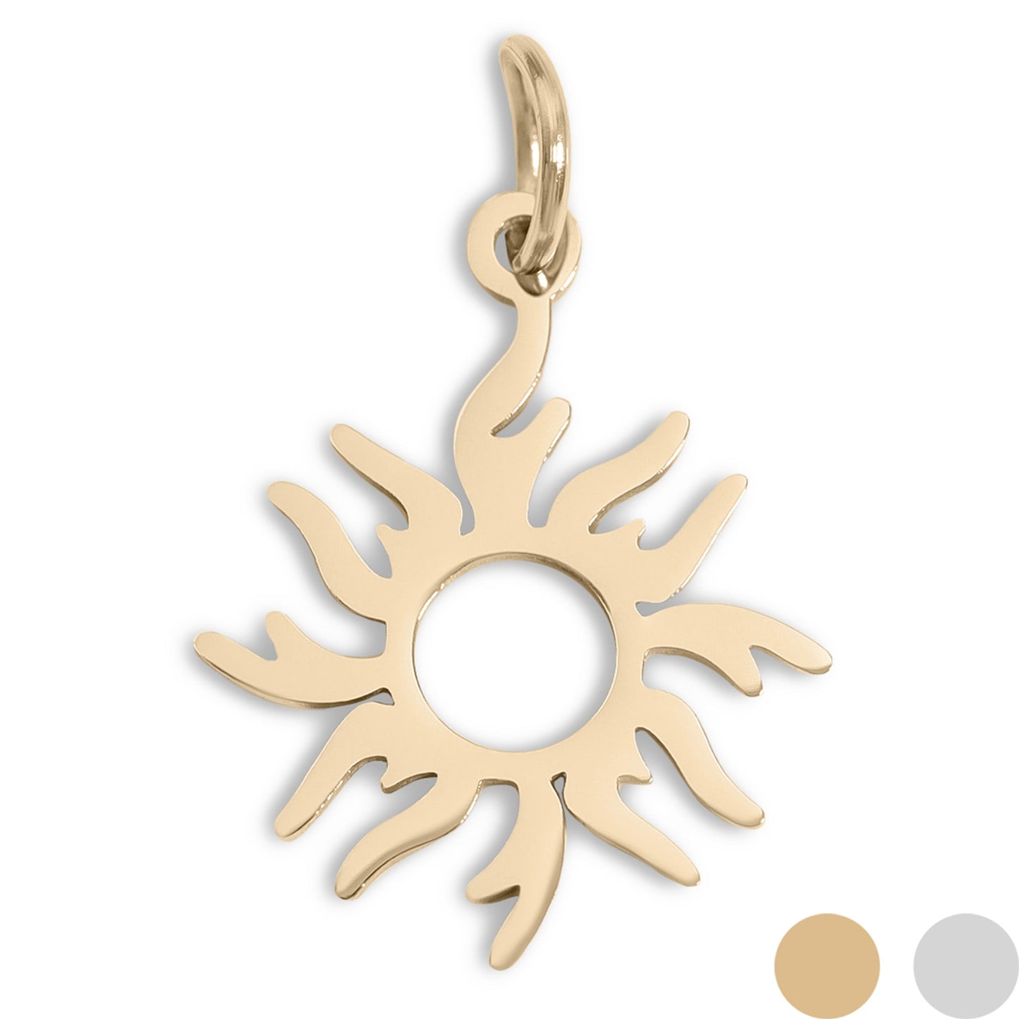 18K Gold PVD Stainless Steel Sunburst Charm / PDL0200