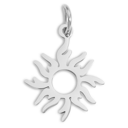 18K Gold PVD Stainless Steel Sunburst Charm / PDL0200