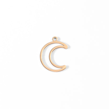 18K Gold PVD Stainless Steel Crescent Moon Charm / PDL0043