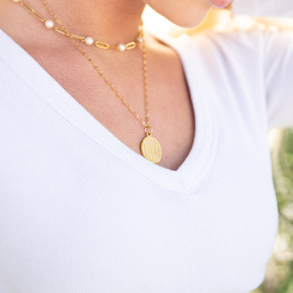 18K Gold PVD Stainless Steel Round Love Charm / PDL0254