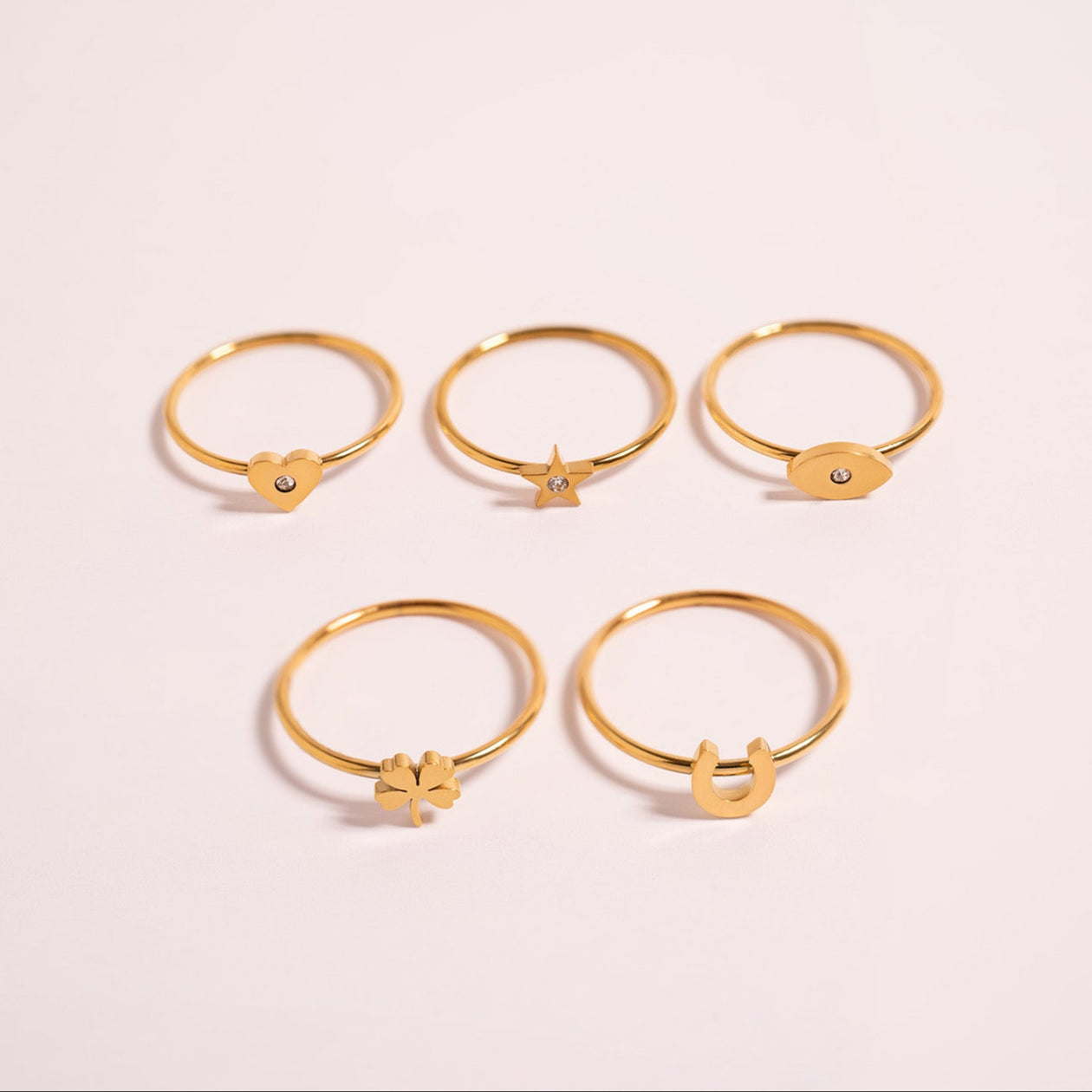 18K Gold PVD Stainless Steel CZ Stone Evil Eye Symbol Ring / ZRJ0004