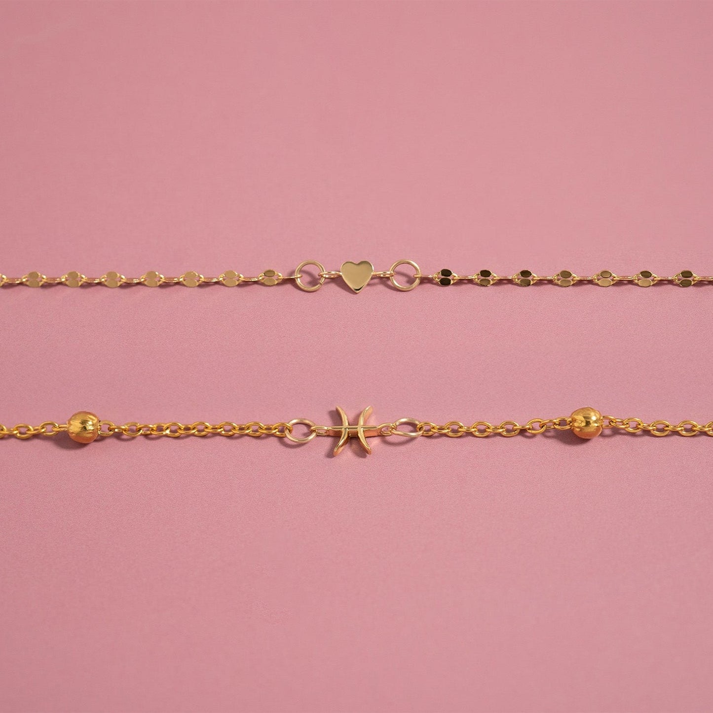 Permanent Jewelry 14K Solid Gold Heart Connector Charm / PMJ1006