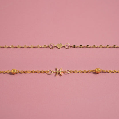 Permanent Jewelry 14K Solid Gold Heart Connector Charm / PMJ1006