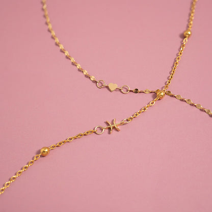 Permanent Jewelry 14K Solid Gold Heart Connector Charm / PMJ1006