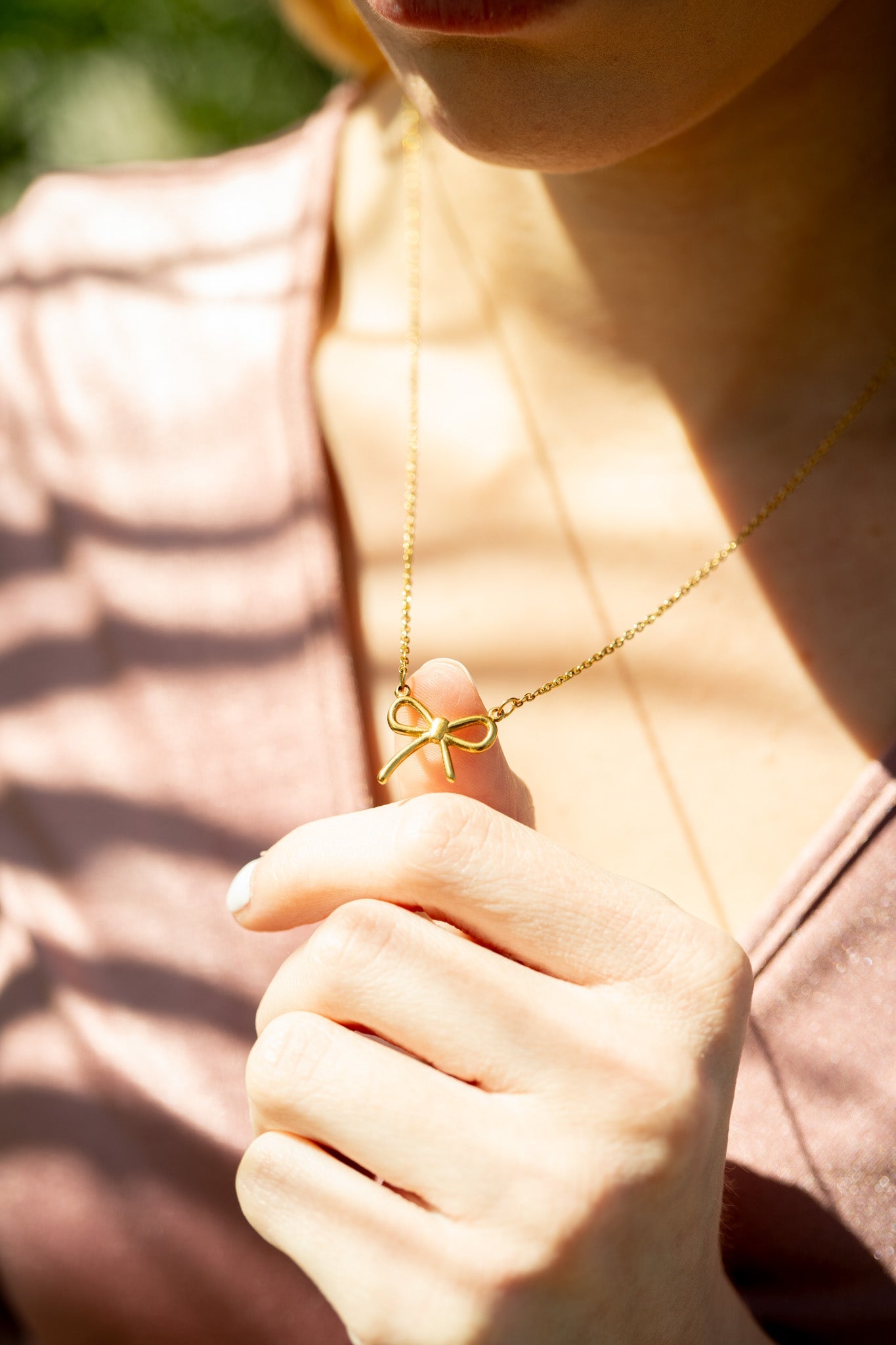 18K Gold PVD Stainless Steel Bow Connector Charm / PDL0142