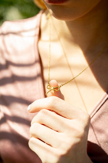 18K Gold PVD Stainless Steel Bow Connector Charm / PDL0142