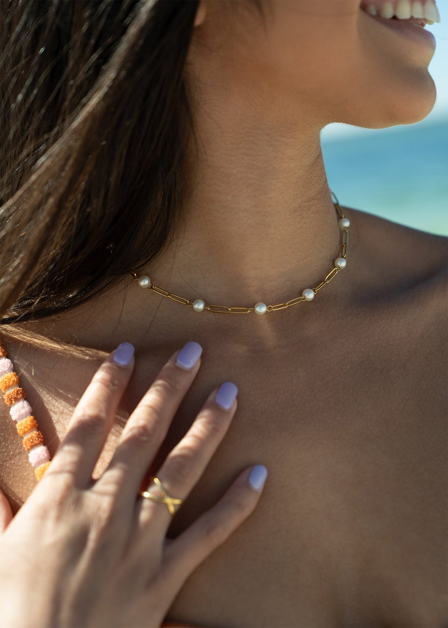 18K Gold PVD Stainless Steel Atomic X Geometric Ring / KSS0006