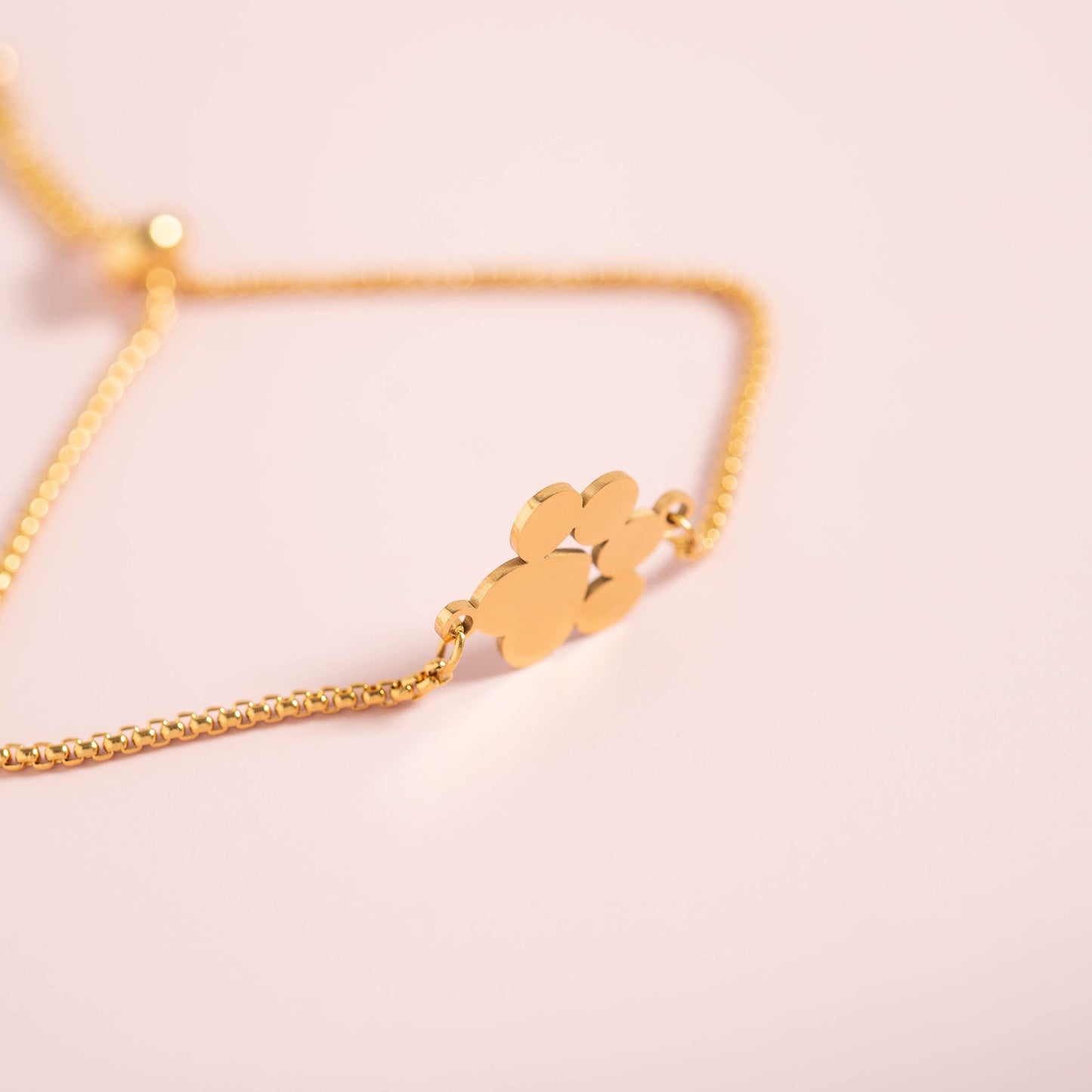 18K Gold PVD Stainless Steel Blank Engravable Paw Print Connector Charm / PDL0137