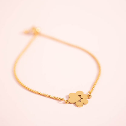 18K Gold PVD Stainless Steel Blank Engravable Paw Print Connector Charm / PDL0137