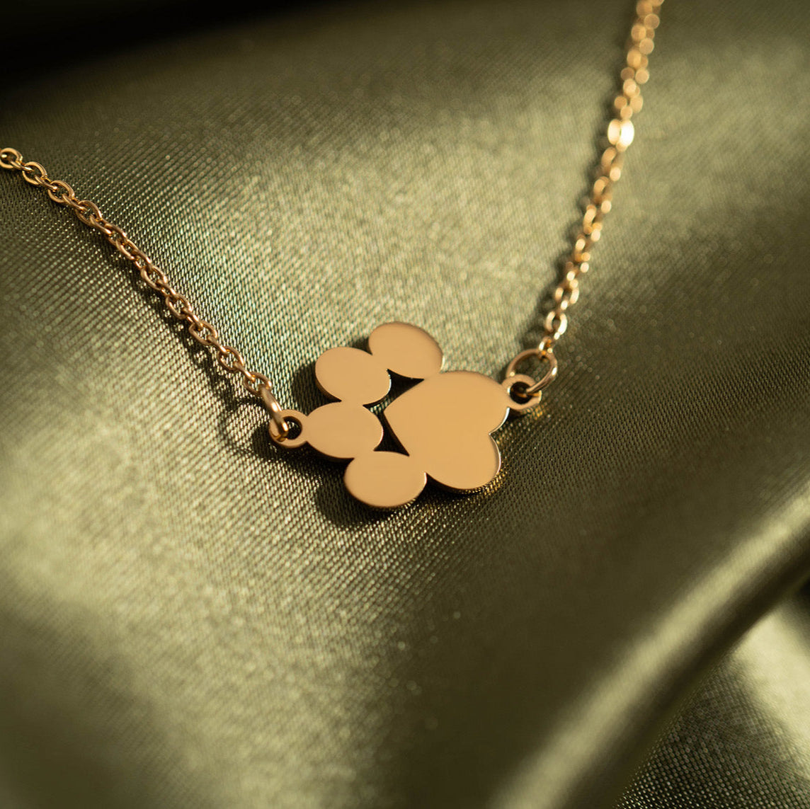 18K Gold PVD Stainless Steel Blank Engravable Paw Print Connector Charm / PDL0137