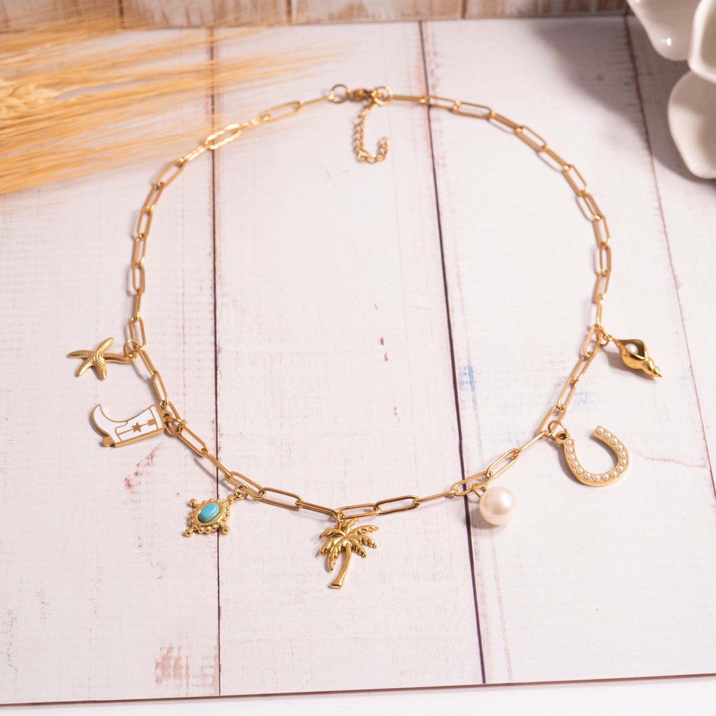 18K Gold PVD Stainless Steel Starfish Charm / PDL0185