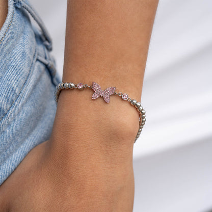 18K Gold PVD Stainless Steel Butterfly Stretch Bracelet / BRJ1074