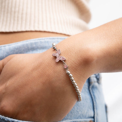 18K Gold PVD Stainless Steel Butterfly Stretch Bracelet / BRJ1074