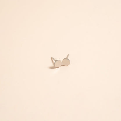 18K Gold PVD Stainless Steel Round Stud Earrings / ERJ0054