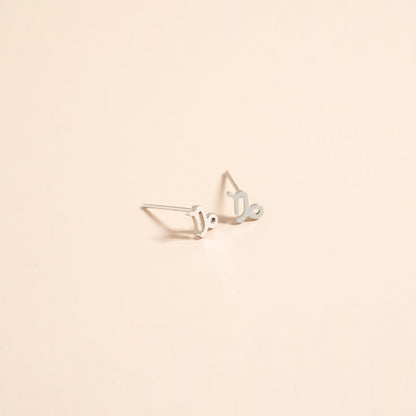 18K Gold PVD Stainless Steel Zodiac Stud Earrings / ERJ0059