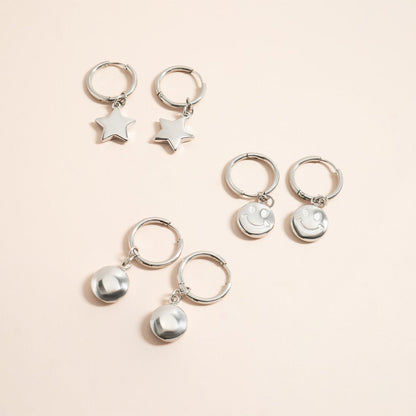 18K Gold PVD Stainless Steel Star Huggie Earrings / ERJ0070