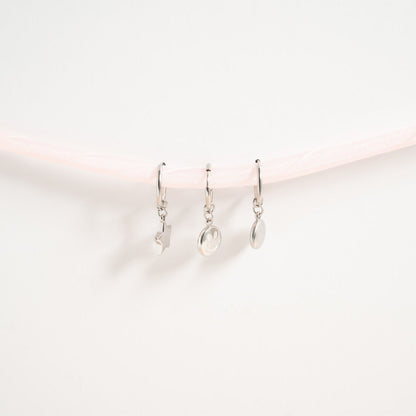 18K Gold PVD Stainless Steel Star Huggie Earrings / ERJ0070