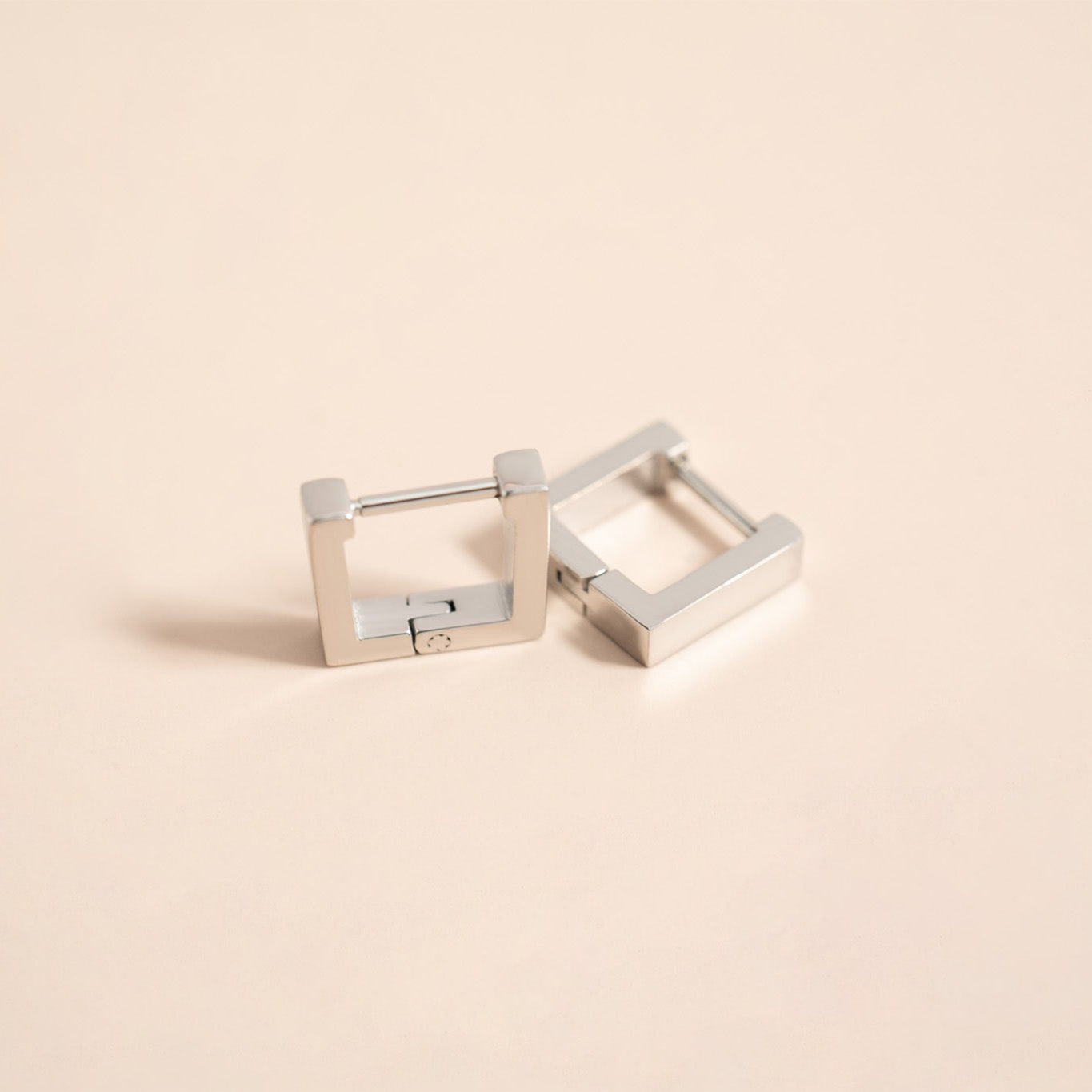 18K Gold PVD Stainless Steel Square Huggie Earrings / ERJ0053