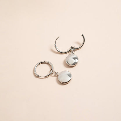 18K Gold PVD Stainless Steel Circle Coin Pendant Earrings / ERJ0049