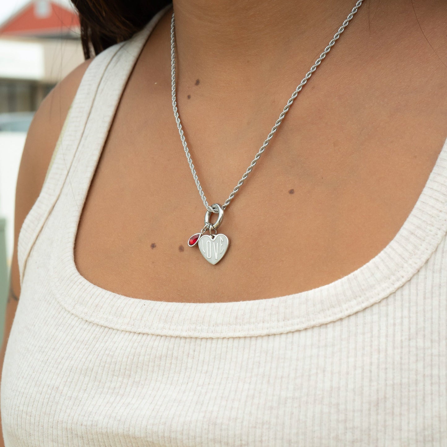 18K Gold PVD Stainless Steel "Love" Heart Charm / PDL0255