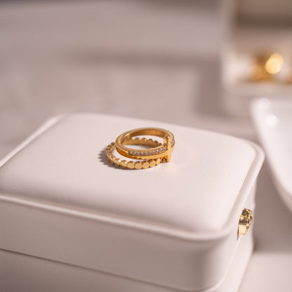 18K Gold PVD Stainless Steel Flat Circle Stacking Ring / CSR0009