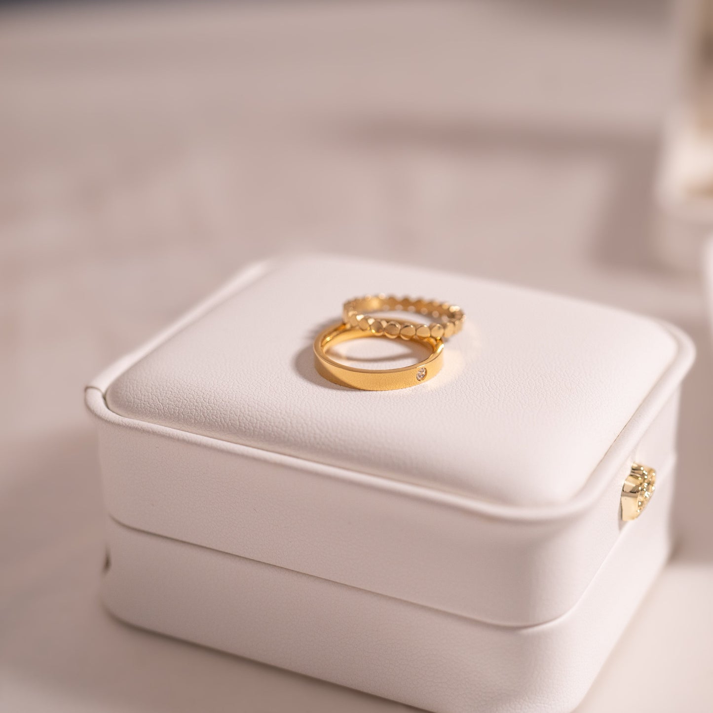 18K Gold PVD Stainless Steel Flat Circle Stacking Ring / CSR0009