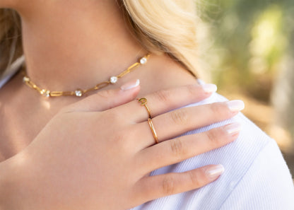 18K Gold PVD Stainless Steel Blank Ring / CFR0264